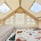 UNIISTRENGH Inflatable Camping Tent, Air Glamping Quick Set Up Waterproof Pop Up Tents with Stove Jack Hole and Carry Bag
