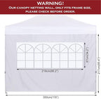 COOSHADE Instant Canopy SunWall 10x10 Canopy SideWall for Pop up Canopy Tent, 1 Pack Sidewall with Church Window Only, White