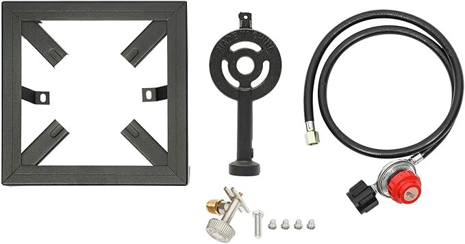 Portable Burner Outdoor Gas Stove Propane Cooker with Adjustable 0-20Psi Regulator Hose Camp Cooker Outdoor Gas Stove for Patio Camping, BBQ, Home Brewing, Turkey Fry