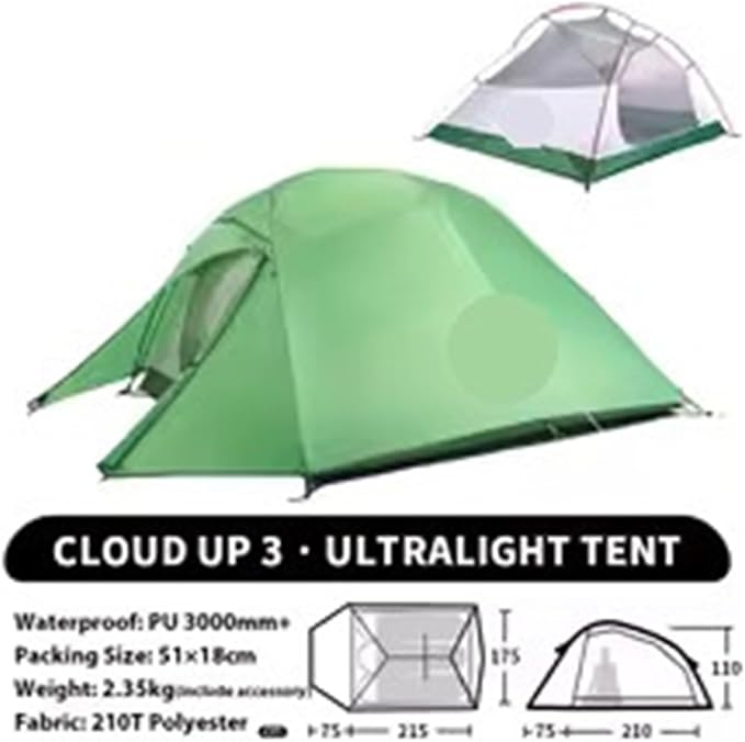 3 Person Camping Tent Ultralight Waterproof Trekking Tents Hiking Backpacking Shelter Travel