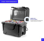 Titan Hard Ice Chest Cooler Roto Cooler with Microban Protection and Deep Freeze Insulation
