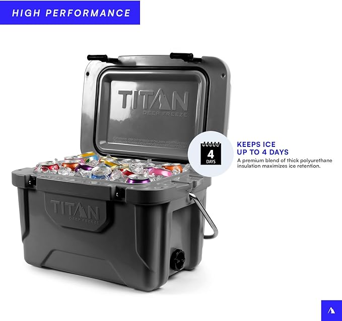 Titan Hard Ice Chest Cooler Roto Cooler with Microban Protection and Deep Freeze Insulation