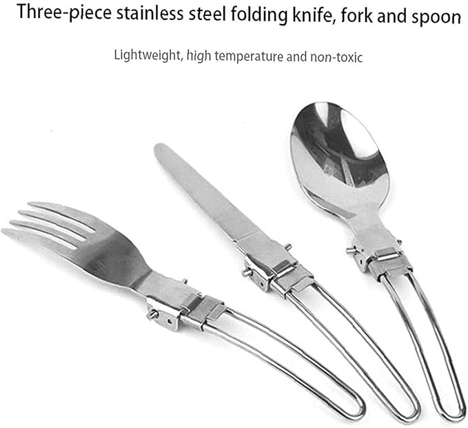 Camping Cookware Kit Camping Pot Outdoor Cooking Set Mountaineering Backpacking Tableware Utensils Kit Foldable for Travel Hiking Picnic