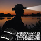 Mudder 4 Pcs Hat Light Clip 11 LED Light and Cob Cap Lights Clip on Hat Powered Headlamp Battery Cap Brim Lamp Black Waterproof Ultra Bright Headgear Flashlight for Hunting Camping Fishing Hiking