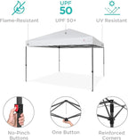 Best Choice Products 10x10ft Pop Up Canopy Tent, Outdoor Shade, 1 Person 1 Minute Set Up, Carry Case, 4 Weight Bags - White