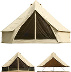 KingCamp Canvas Bell Yurt Tents, 4 Seasons Large Waterproof & Windproof Luxury Glamping Tent w/Stove Jack for Family Outdoor Camping, Hunting, Parties