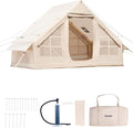 VEVOR Inflatable Tents for Camping, Easy Setup Blow up Tent with Hand Pump, 4 Season Glamping Tent with Stove Jack, Doors & Mesh Windows, Storage Bag Included for Easy Taking