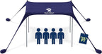 Sun Ninja Beach Tent Sun Shelter UPF50+ - Easy Pop Up Beach Canopy - Outdoor Shade for Camping Trips, Fishing, Backyard Fun Picnics - Sand Shovel, Ground Pegs & Stability Poles