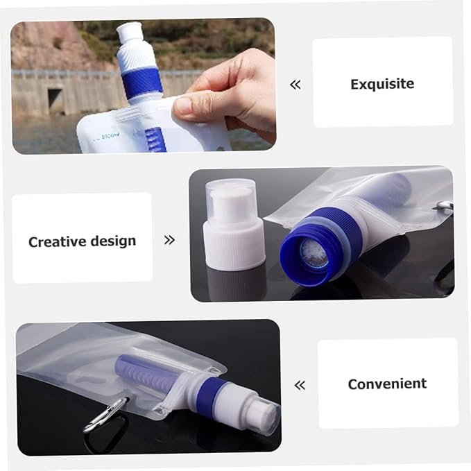 SUPVOX Daily Use Outdoor Water Filter Pouch Portable Water Bag for Camping Hiking and Emergency Use Reusable No Leakage Design