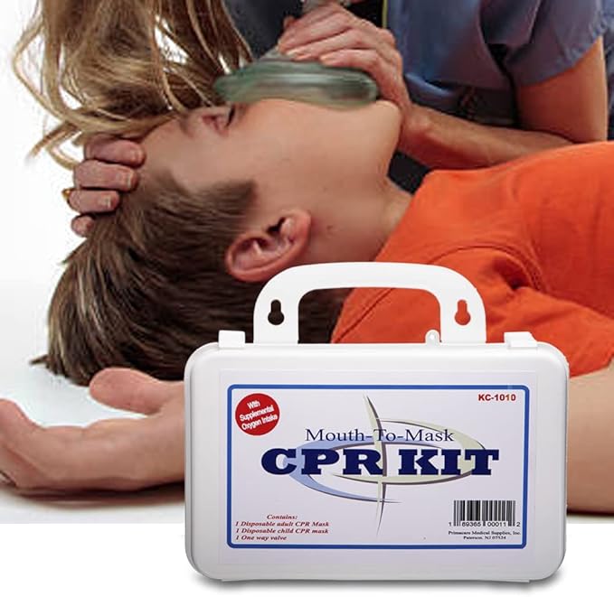 NOVAMEDIC First Aid CPR Mask Kit for Adult, Child and Infant, 8.3”x5”x”3.1”, Detachable Single Valve Pocket Resuscitator with Hard Case, Wall Mount and Vinyl Gloves