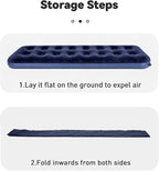 Queen Size Air Mattress - Inflatable Foldable Airbed for Camping, Home & Travel Guests, Waterproof Blow Up Mattress, Portable Sleeping Pad Accessories 80"x60"x9"