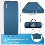 Hikenture 4 INCH Thick Self Inflating Sleeping Pad 9.5 R Value, Comfort Plus Camping Mattress with Pump Sack, Inflatable Foam Insulated Camping Pad, Camping Mat 4-Season