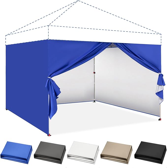 CROWN SHADES 10x10 Canopy Sidewalls (4pck) - Walls 10x10, Sidewalls for Canopy - Tent Accessories, Blue