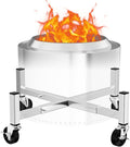 Hisencn Expandable 15-27" Fire Pit Rolling Stand – Heavy-Duty 360° Swivel & Locking Wheels, Universal Fit for Solo Stove & More Fire Pit, Rust-Proof Stainless Steel for Patio, Camping, Outdoor