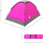 Wakeman Tents 2-Person Tent with Removable Rain Fly and Carry Bag - Comes with Camping Lantern with Fan - Weather-Resistant Camping Accessories by Wakeman