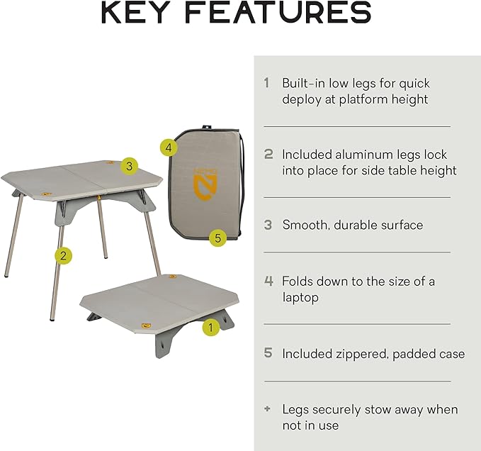 Nemo Equipment Moonlander Dual-Height Camp Table - Fog - One Size