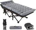 NAIZEA Folding Camping Cots for Adults, Folding Cot with Mattress Camping Bed Camp Cot Portable Military Cot, Double Layer Oxford Strong Heavy Duty Sleeping Cots with Carry Bag for Camp Office Use