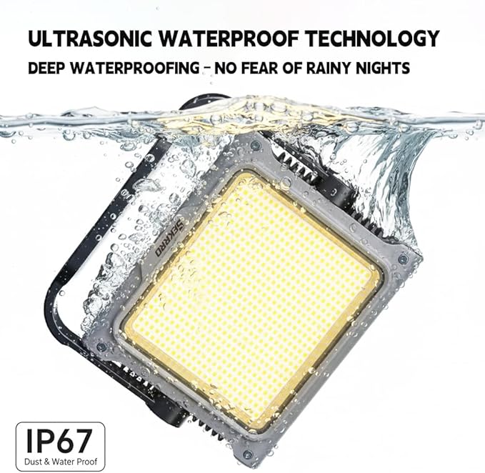 P8 Portable Rechargeable LED Camping Lantern & Work Light, IP67 Waterproof, 3500LM Ultra Bright, 20000mAh Battery, Magnetic Base & Hanging Hook for Outdoor, Job Site, Emergency