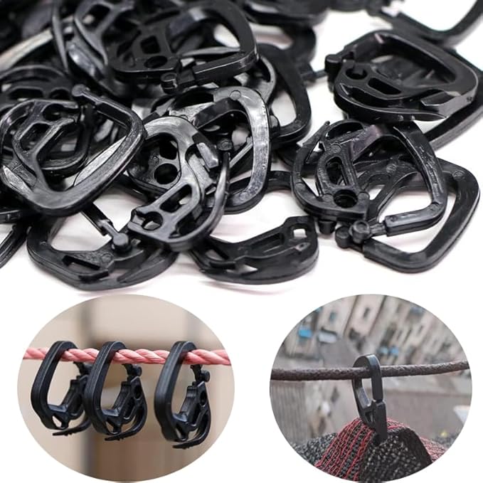 50pcs Shade Cloth Clips, Plastic Lock Grip Hooks Hanging Clamps Buckle for Sun Shade Cloth Net Anti Bird Netting Garden Film Greenhouse Shade Cloth Cover Mesh Tarp Outdoor Sun Shades Hoops