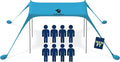 Sun Ninja Beach Tent Sun Shelter UPF50+ - Easy Pop Up Beach Canopy - Outdoor Shade for Camping Trips, Fishing, Backyard Fun Picnics - Sand Shovel, Ground Pegs & Stability Poles