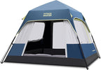 OutdoorMaster Updated Camping Tents, 4/6 Person Camping Tent with Blackout Shelter Technology, Easy Setup in 60 Seconds, Weatherproof Pop Up Tent with Top Rainfly, Instant Cabin Tent