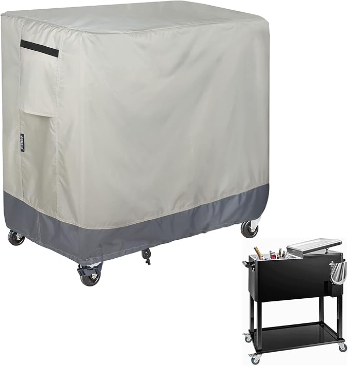 Waterproof Cooler Cart Cover Fits 80 Quart Patio Party Ice Chest Rolling Cooler, 36L x 20W x 34H inch