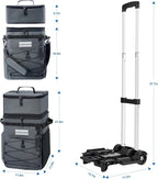 Odoland 48/72 Can Rolling Cooler Bag with Wheels & Handle, Collapsible Insulated Ice Chest for Beach, Camping & Tailgating - Portable Travel Soft Cooler on Wheels, Collapses for Easy Storage