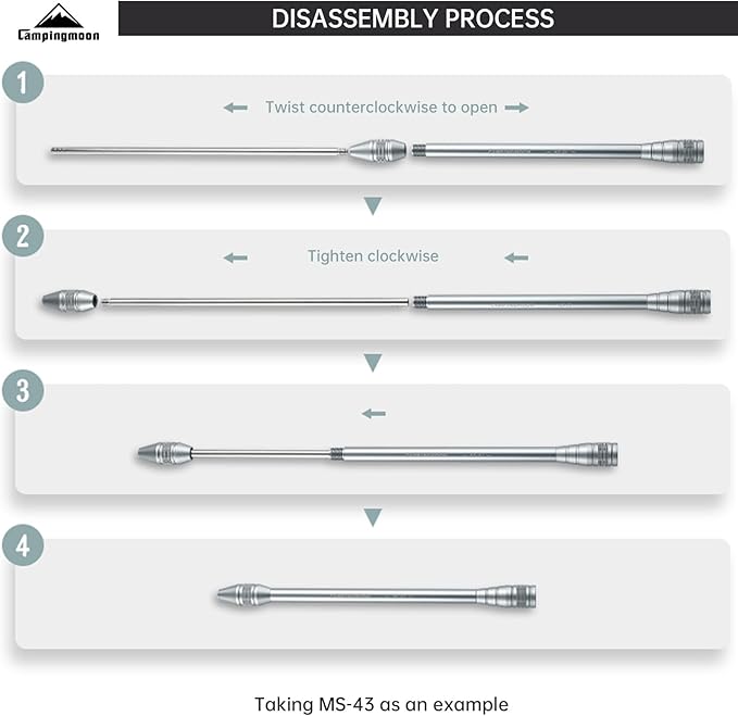 Campingmoon Stainless Steel Camping Blow Fire Tube by Mouth Telescopic Campfire Tool Camping Accessories