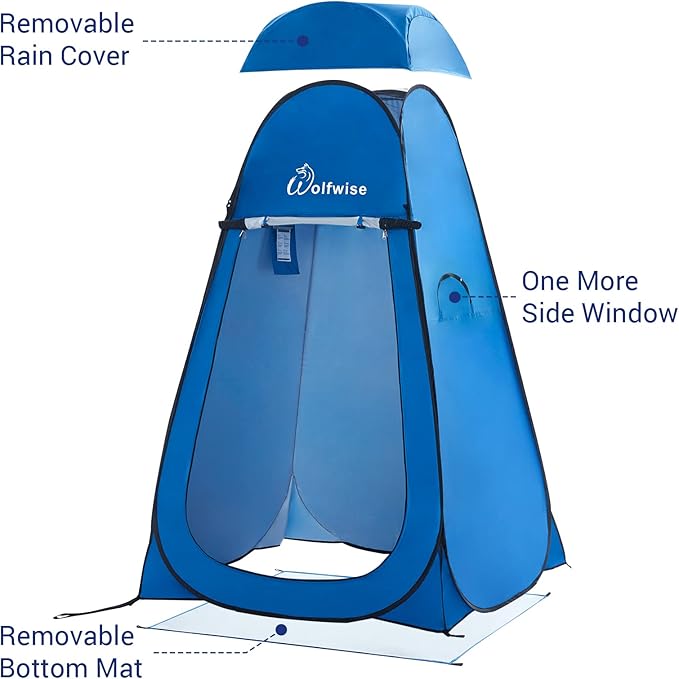 WolfWise Pop Up Changing Tent for Beach, Camping Portable Shower Tents, Outdoor Privacy Bathroom, Change Dressing Clothes Tent Pop Up Instant for Camp, Toilet, 6.2ft/6.6ft/6.9ft High