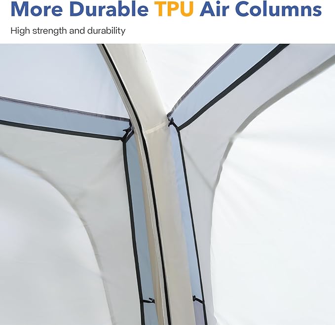 Instant Setup Inflatable Air Shelter 10x10ft Canopy Tent for Camping, with 4 Removable Side Panels for 6-8 Person – Ideal for Garden, Beach, Park, and Outdoor Events