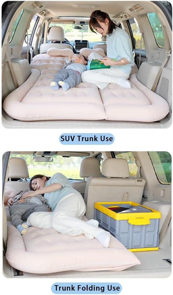 Car Inflatable Air Mattress for Chevrolet Blazer EV 2023 2024 Portable Boot Air Mattress Cushion Outdoor Travel Camping Sleeping Gear Accessories,Brown