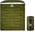Double Sleeping Bag for Adults Men Women, XL Queen Size Two Person Sleeping Bag for All Season Camping Hiking Backpacking 2 Person Sleeping Bags for Cold Weather & Warm