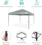 Best Choice Products 10x10ft Pop Up Canopy Tent, Outdoor Shade, 1 Person 1 Minute Set Up, Carry Case, 4 Weight Bags - Silver