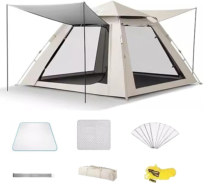 WHYATT Camping Tents, Tent Waterproof, Outdoor Folding Portable Camping Tents, Backpacking Tent Family Hiking, Easy Installation (Size : Small)