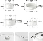 Ceramic Non-Stick Set of Pots Camping Cookware Kit Outdoor Frying Pan Kettle Picnic Tableware Kitchen Utensils