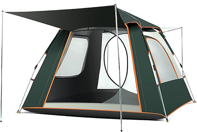 Camping Tent Ventilated Portable, Waterproof and Removable Canopy Tent with Porch, Easy Set Up Family Dome Tent for Camping, Backpacking and Hiking, Outdoors 4 Season