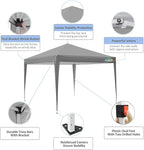 COBIZI 10x10 Pop Up Canopy Tent with 4 Sidewalls, Easy Set Up Canopy 10x10 Waterproof Commercial Outdoor Gazebo Portable Shelter Instant Tents for Parties,Backyard,Flea Market(Carrying Bag×1,Grey