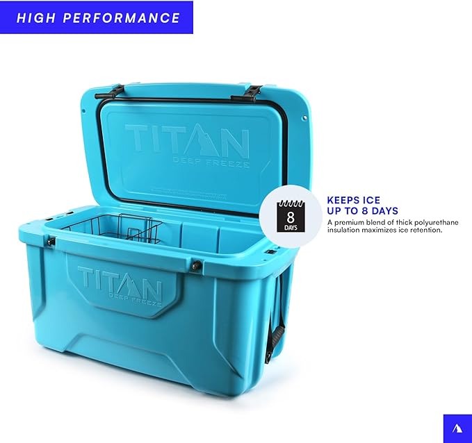 Titan Hard Ice Chest Cooler Roto Cooler with Microban Protection and Deep Freeze Insulation