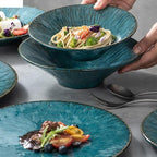 Camping Plates Ceramic Dinner Plate Fruit Salad Bowls Sushi Dishes Vegetable Plate Cooking Dish Restaurant Round Tableware Snacks Desserts Tray Decorative Plate