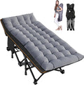 LILYPELLE Folding Camping Cot, Extra Wide Heavy Duty Sleeping Cots with Carry Bag, Double Layer Oxford Portable Travel Camp Cots for Home, Office Nap and Outdoor Beach