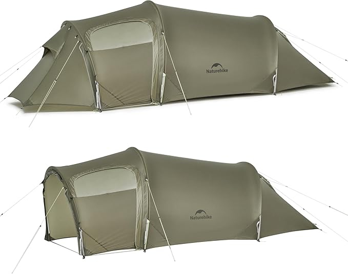 Naturehike Opalus 4 Season Camping Tent, Waterproof 2-3 Person Backpacking Tent, Double Layer Tunnel Winter Tents for Camping