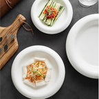 Camping Plates Dinner Plate Household Ceramic Chinese Style White Creative Cold Dish Hotel Restaurant Tableware Decorative Plate(Large)