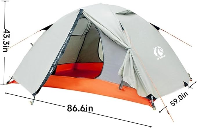 Waterproof Backpacking Tent 2/3 Person, Double-Layer Warm Rainstorm-Proof Outdoor Tent, Lightweight and Suitable for Hiking, Mountain Climbing and Camping in The Wild