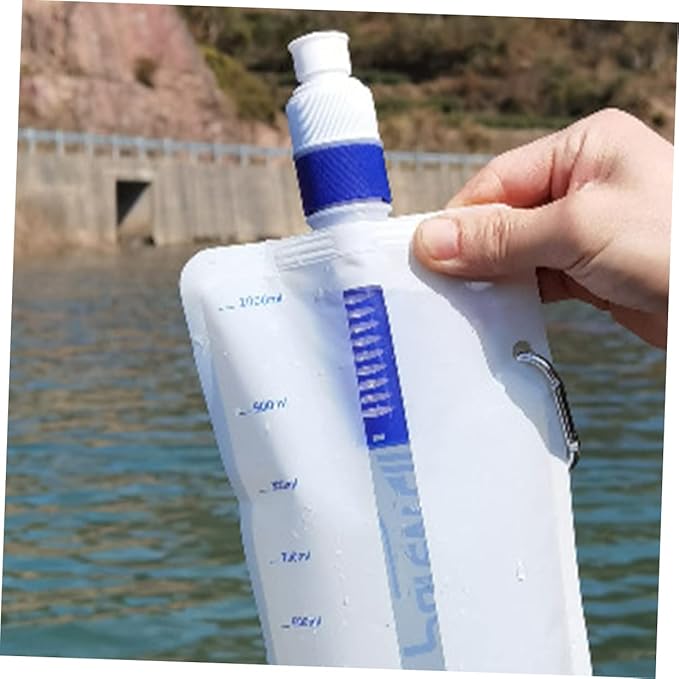 Yardwe 2pcs Collapsible Water Pouch Portable Water Filter Outdoor Camping Bag