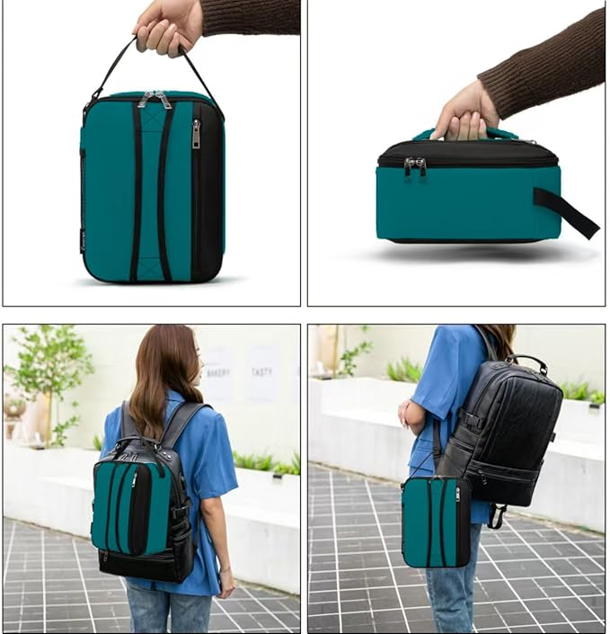 BEIMILY Lunch Box for Men Women Adults,Small Insulated Lunch Bag for Office Work Picnic,Reusable Portable Lunchbox,Soft Cooler Tote Bag(Dark Teal)