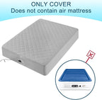 Queen Air Bed Mattress Pad with 15-24 Inch Deep Pockets - Waterproof Protector for Warm Sleep & Cold Air Insulation,Perfect for Camping, Guest Bed, Pets & Overnight Visitors-Gray