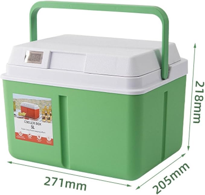 Cooler Box Ice Box 6L Personal with Handle for Freeze/Hot Food Ice Chest Small Insulated Box for Beach Camping Stall Outdoor