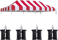 Eurmax USA 10x20 Pop Up Canopy Replacement Canopy Tent Top Cover, Instant Canopy Top Cover ONLY, Choose 30 Colors,Bonus 4PC Pack Weight Bag (10x20, Stripe Red)