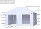 ABCCANOPY Easy Pop Up Canopy Tent with Sidewalls 10X20 Commercial -Series,White