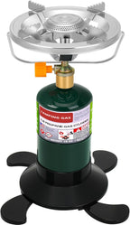 Propane Camping Stove, Portable Backpacking Stove with Adjustable Burner, Stable Camp Gas Stove for Outdoor Cooking, Single Burner Propane Stove for Hiking, Tailgating, Grilling (Fuel not Included)